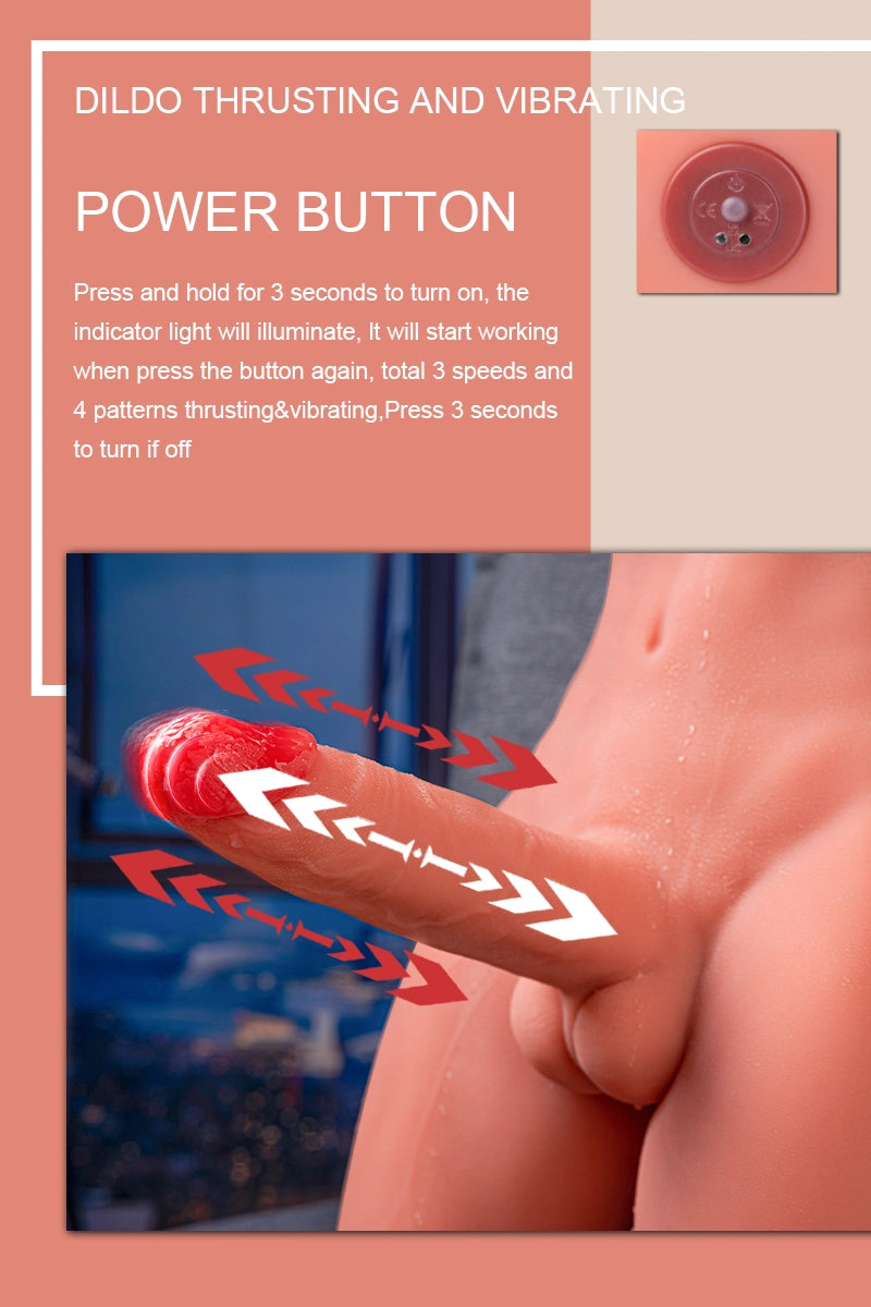 Archer: 17.63LB Male Torso with 6.69'' Thrusting & Vibrating Dildo