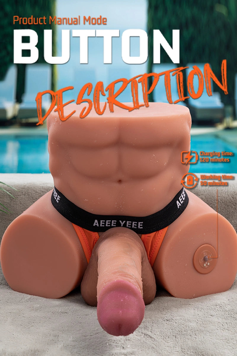 Gretel: 14.31LB Male Sex Doll Torso with 7.48'' Thrusting & Vibrating Dildo