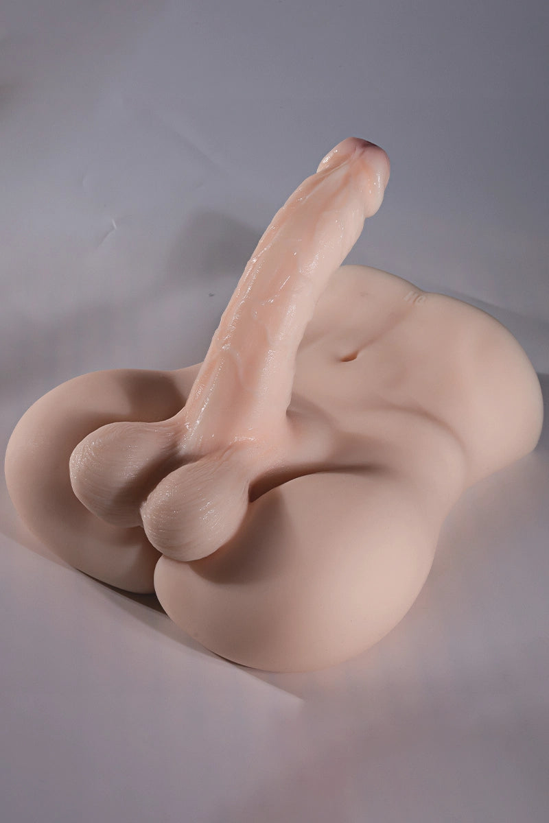 Jesse: 7.9LB Brown Male Sex Torso With 7″ Big Dildo