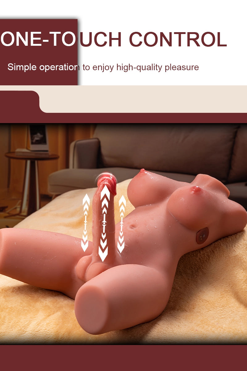 Maiya: 21.51LB Shemale Torso Sex Toy With 7.08″Thrusting Dildo