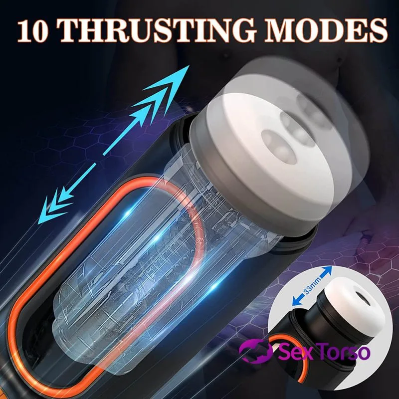 Male Masturbators Strong Sucking Vibrating  & Thrusting Masturbator With LED Display 4