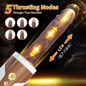 Sex Machine Remote Control Automatic Sex Machine With 5 Thrusting & Vibration Modes Heating Silicone Dildo 2