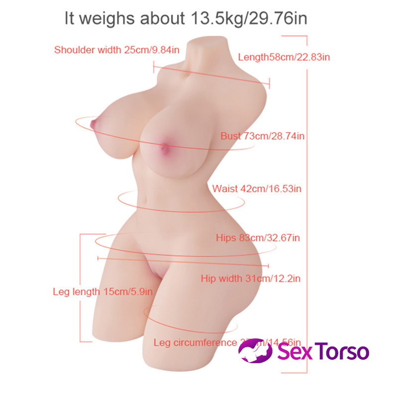 Female Sex Torso Jessica-29.76LB Lifelike Gel Filled Breast Torso For Men 3