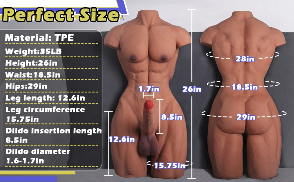 All Products Tony–35LB Large Size Strong Male Torso with 8.5″ Realistic Dildo 25